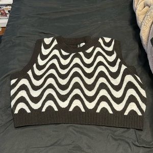 Black and white vest